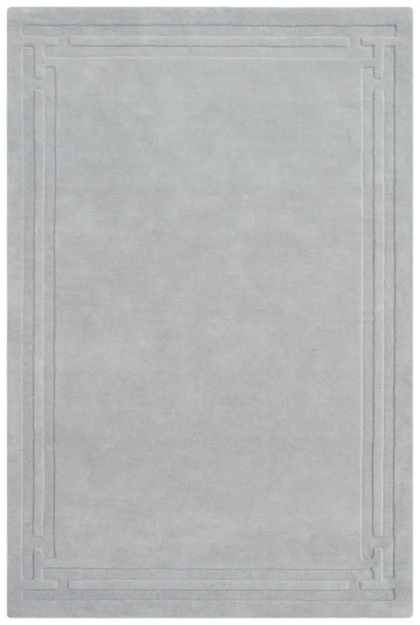 Lippa Plain Carved Rug - Grey - Plain 100% wool rug with carved design