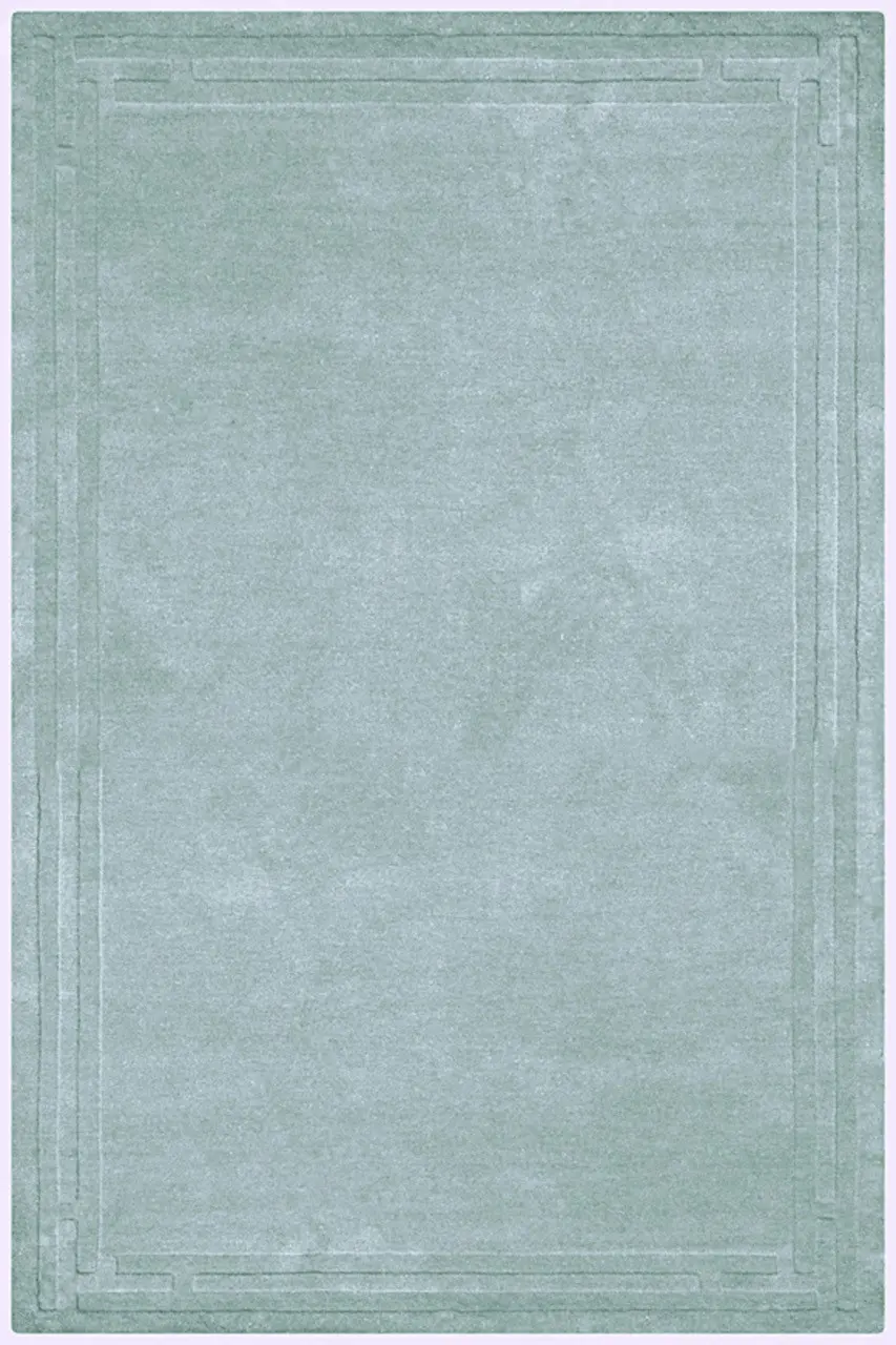 Lippa Plain Carved Rug - Duck Egg - Plain 100% wool rug with carved desig