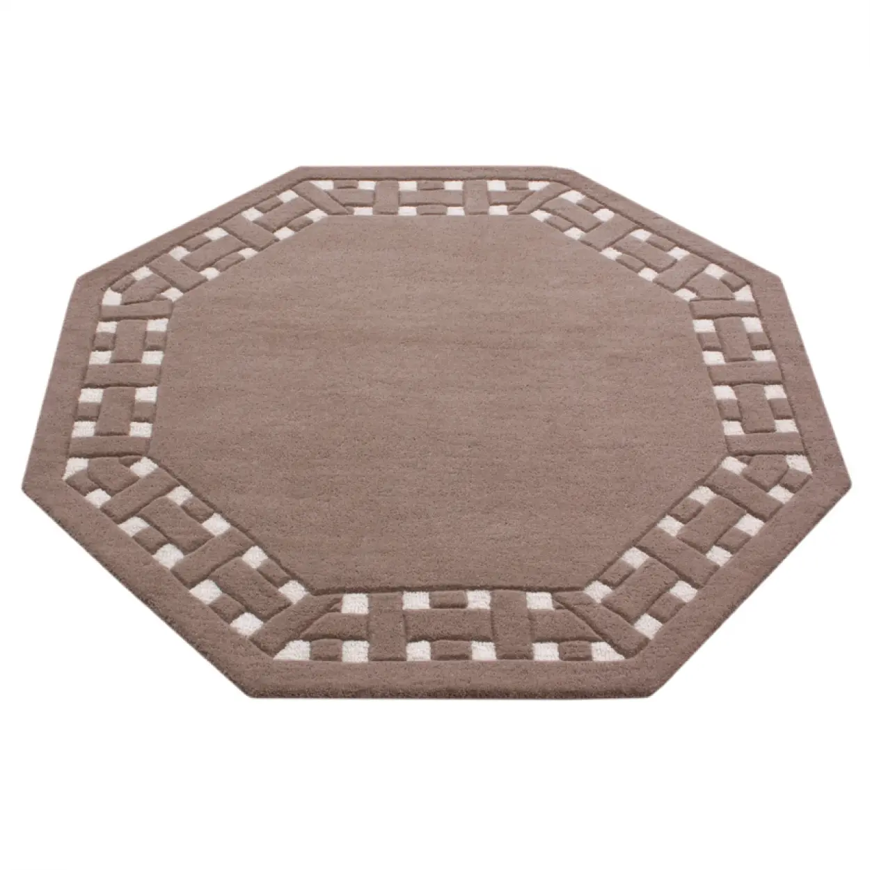 Basket Weave Design rug - Beige & Cream - 100% wool Indian rug HMP303