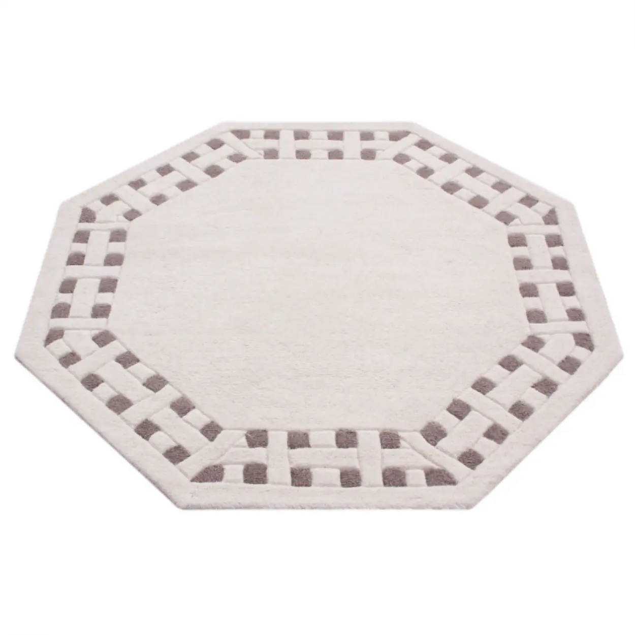 Basket Weave Design rug - Cream & Beige - 100% wool Indian rug HMP304