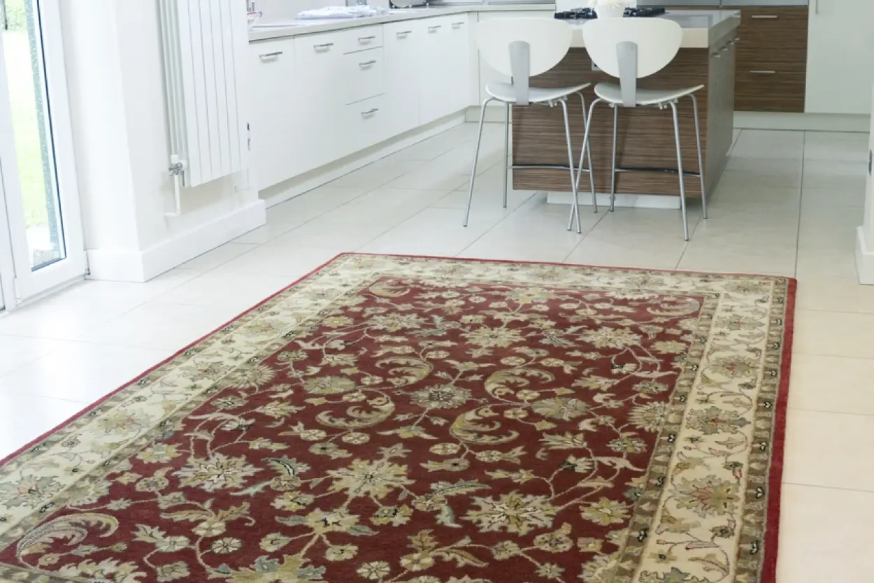 Indo Keshan rug - Red - Handknotted rug with traditional Keshan design