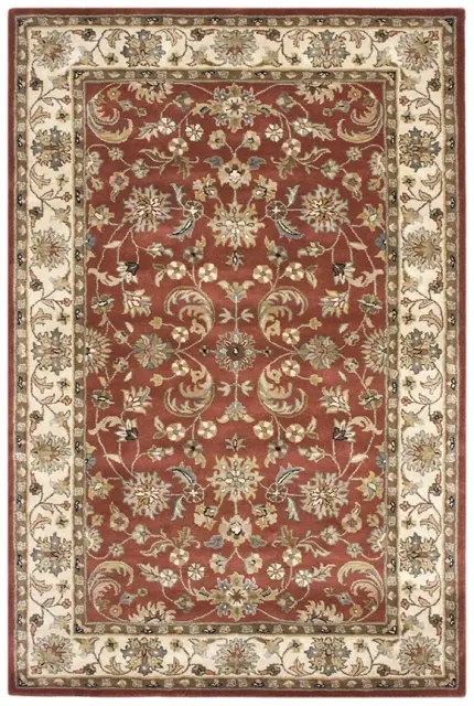 Indo Keshan rug - Orange - Handknotted rug with traditional Keshan design