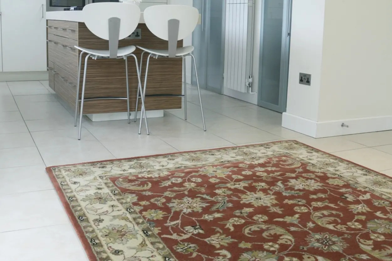 Indo Keshan rug - Orange - Handknotted rug with traditional Keshan design