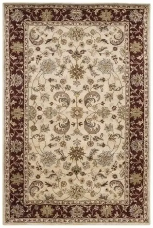 Indo Keshan rug - Cream - Handknotted rug with traditional Keshan design