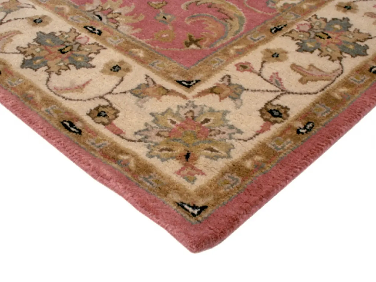 Indo Keshan rug - Pink - Handknotted rug with traditional Keshan design HPZ095