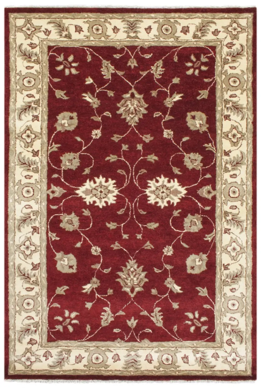 Indian Ziegler rug - Red - Handmade traditional Ziegler design rug