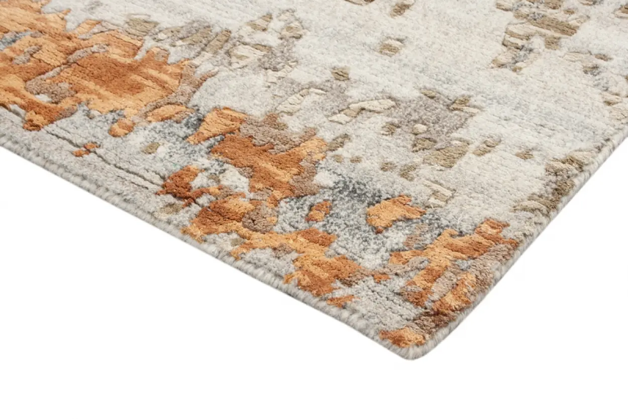 Contemporary Luxury Rug - Multicoloured - Indian Wool & Silk Rug ICP002