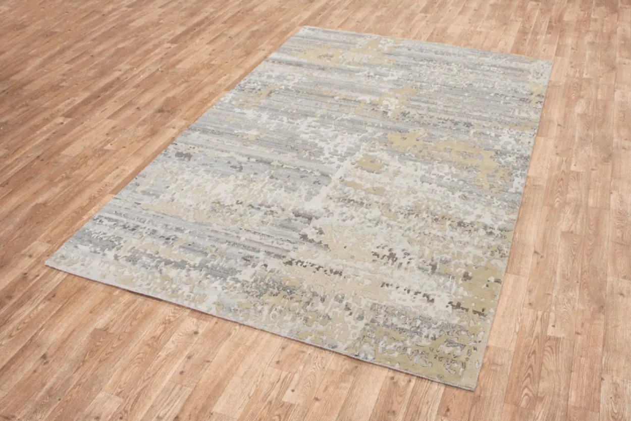 Contemporary Luxury Rug - Multicoloured - Indian Wool & Silk Rug ICP004