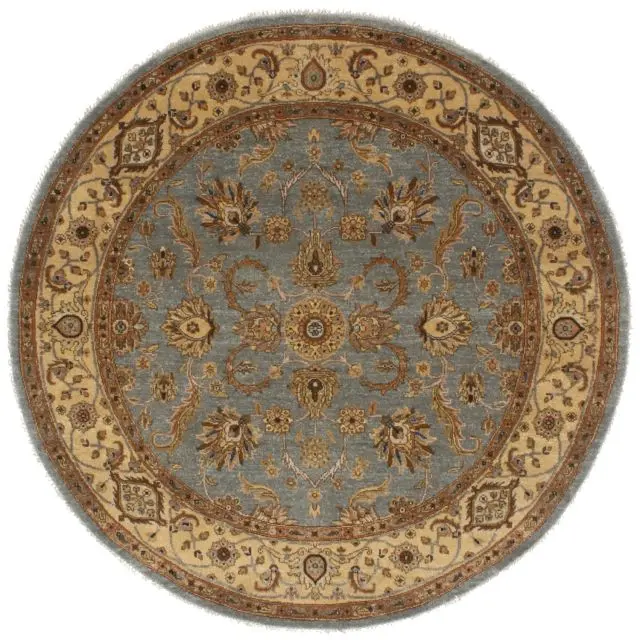 Jaipur Gazni Rug - Blue - Handknotted Indian rug with Zeigler design IJG020