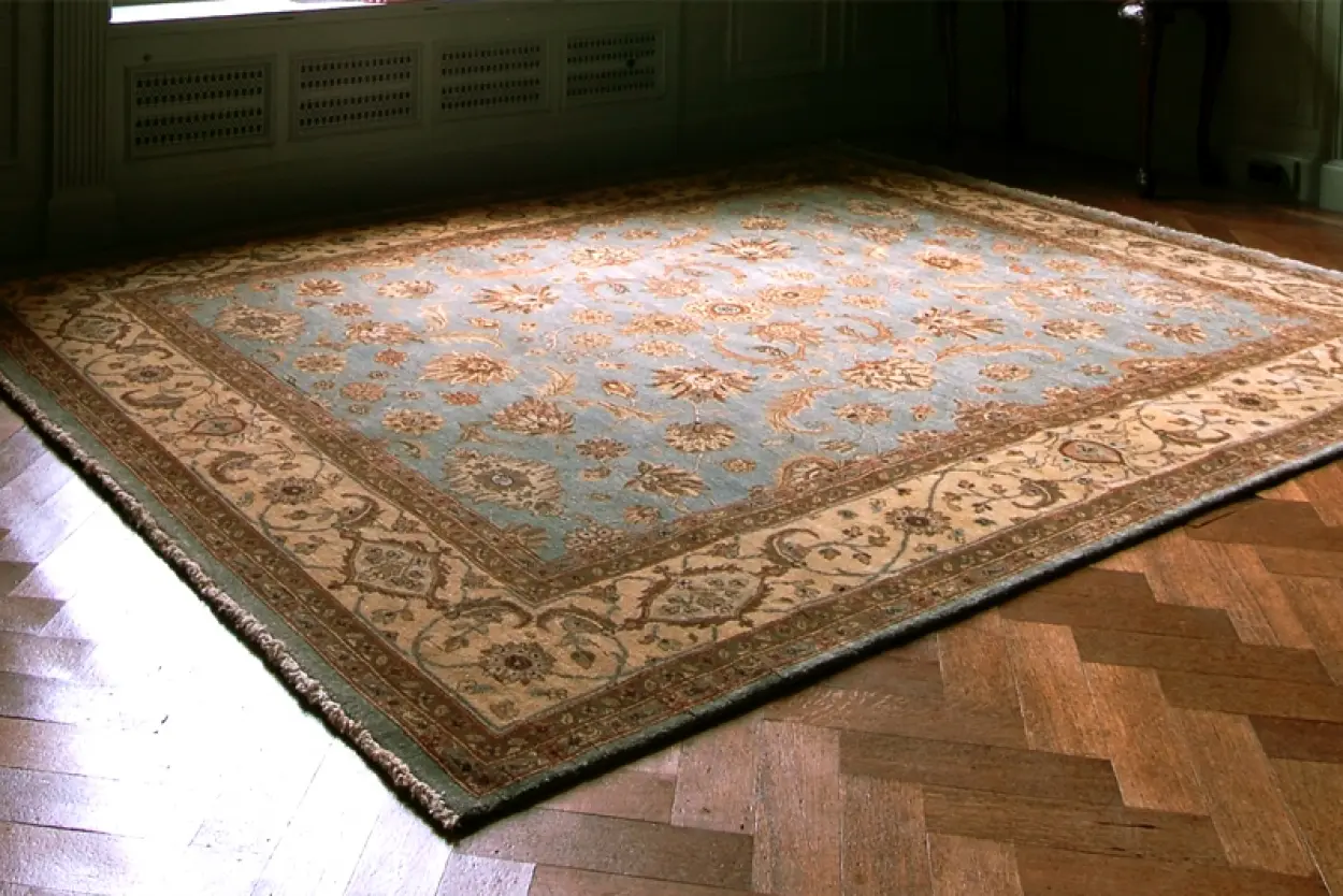 Jaipur Gazni Rug - Blue - Handknotted Indian rug with Zeigler design IJG020