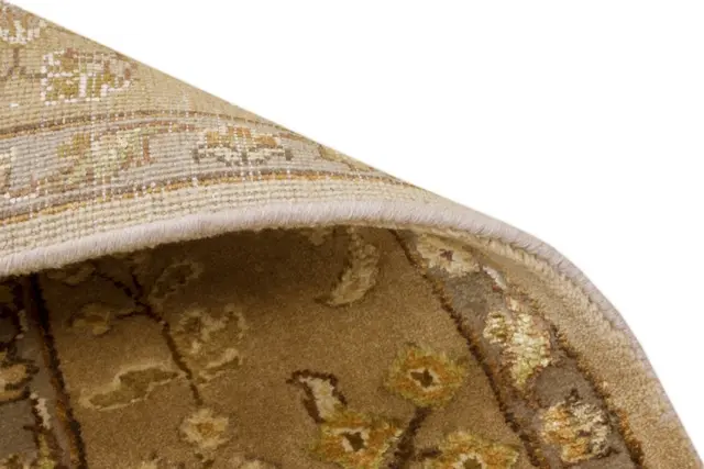 Luxury Indian Jaipur Rug - Gold - Handknotted Silk mix Indian rug IJS006