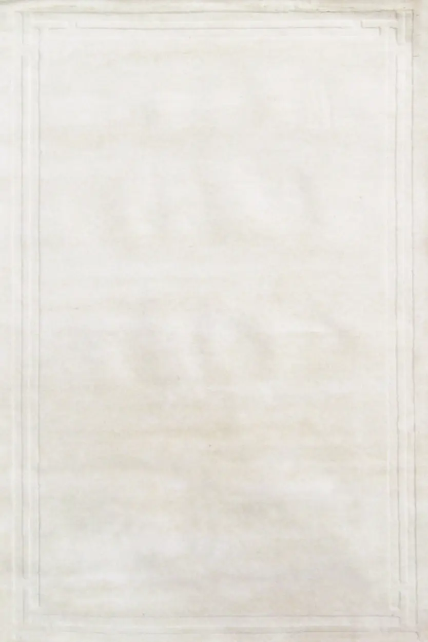 Lippa Plain Carved Rug - Cream - Plain 100% wool rug with carved desig