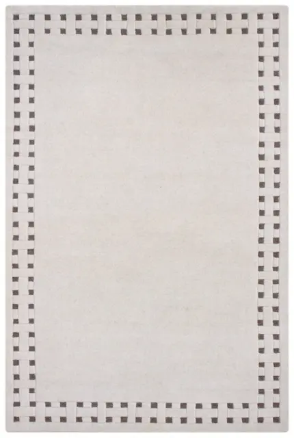 Basket Weave Design rug - Cream & Beige - 100% wool Indian rug HMP304