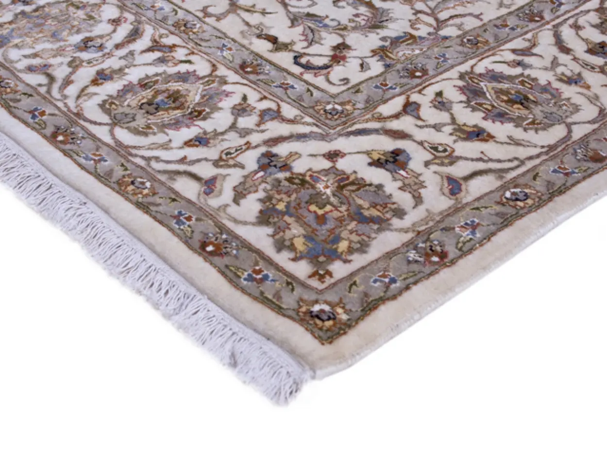 Very fine indo Persian - Cream - Handknotted rug with Persian design IPF006