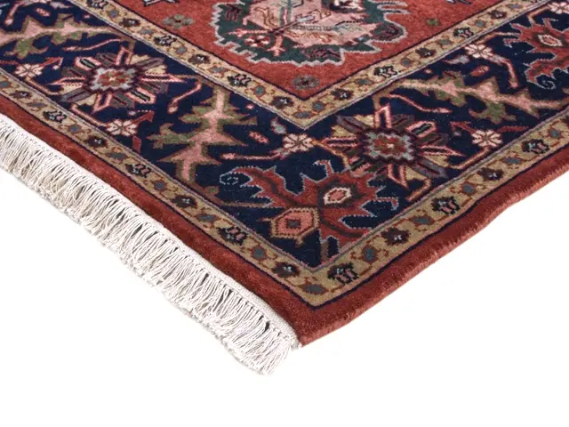 Indo Persian Shervan rug - Orange - Handknotted rug with Geometric Caucasian design IPS002