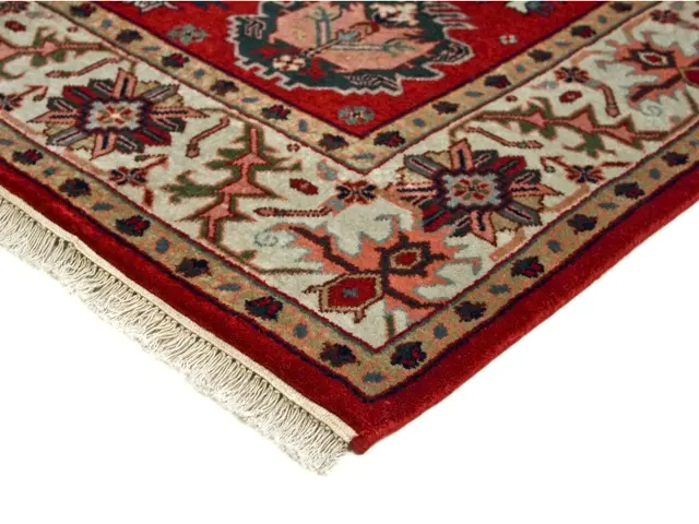Indo Persian Shervan rug - Red - Handknotted rug with Geometric Caucasian design IPS003