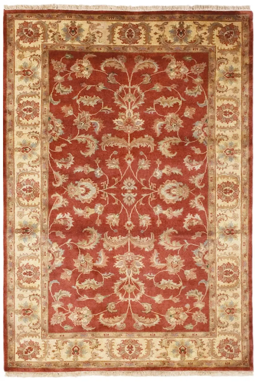 Indo Persian Keshan rug - Orange - Handknotted rug with Persian Keshan design IPZ074