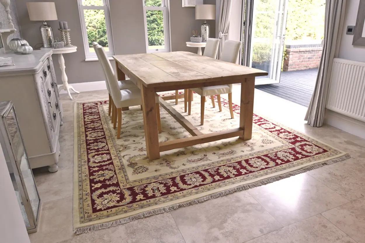 Indo Persian Keshan rug - Cream - Handknotted rug with Persian Keshan design IPZ081