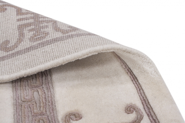 Indian Superwashed  Rug - Cream - Indian Fu Shou design Rug ISW103
