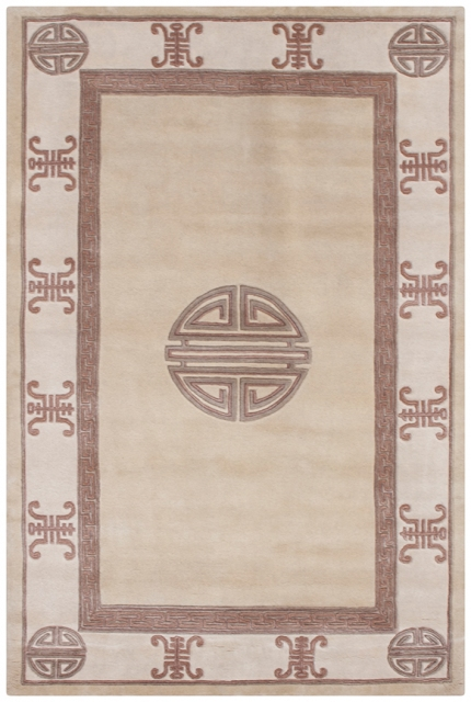 Indian Superwashed Rug - Gold - Indian Fu Shou design Rug ISW109