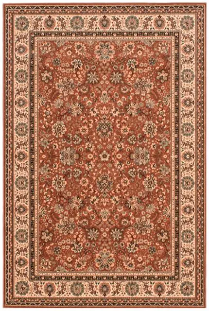 Kashmir woven rug - Orange - Machine woven rug with Traditional design