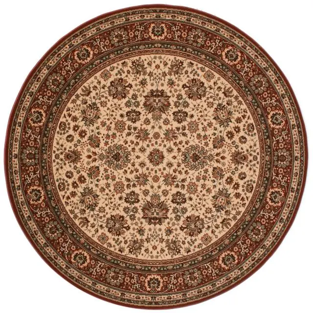 Kashmir woven rug - Cream & Red - Machine woven rug with Traditional design KAS231