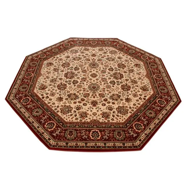 Kashmir woven rug - Cream & Red - Machine woven rug with Traditional design KAS231