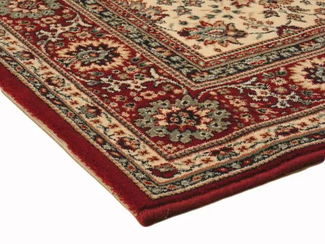 Kashmir woven rug - Cream & Red - Machine woven rug with Traditional design KAS231