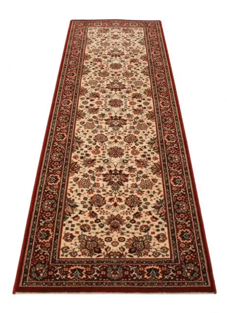 Kashmir woven rug - Cream & Red - Machine woven rug with Traditional design KAS231