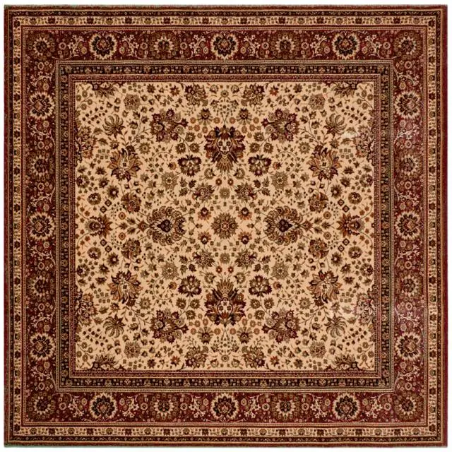 Kashmir woven rug - Cream & Red - Machine woven rug with Traditional design KAS231