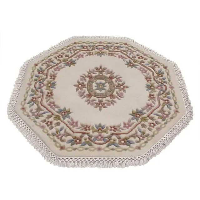 Mahal Indian Rug - Cream - Handknotted Floral design Indian rug MAH023