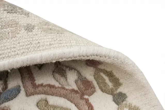 Mahal Indian Rug - Cream - Handknotted Floral design Indian rug MAH023