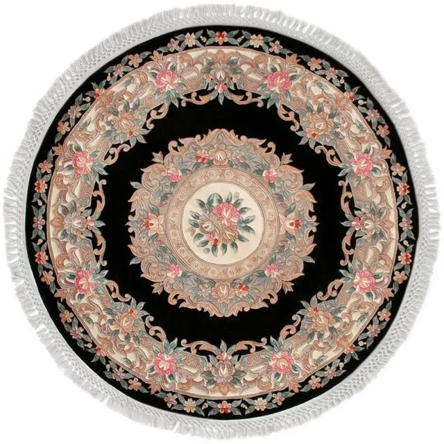Premier Superwashed Chinese Rug - Black - Luxury handknotted Chinese Rug PSW133