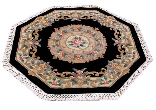 Premier Superwashed Chinese Rug - Black - Luxury handknotted Chinese Rug PSW133