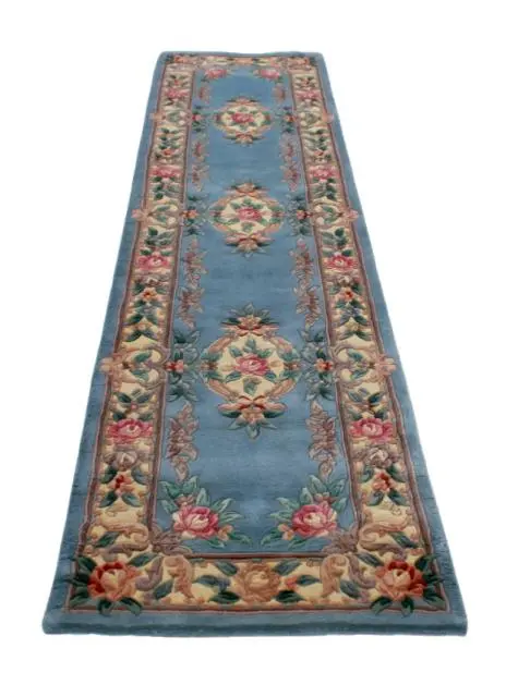 Premier Superwashed Chinese Rug - Blue - Luxury handknotted Chinese Rug D.208