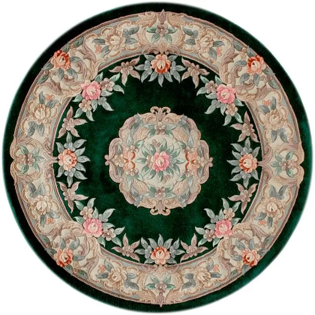 Premier Superwashed Chinese Rug - Green - Luxury handknotted Chinese Rug D.361