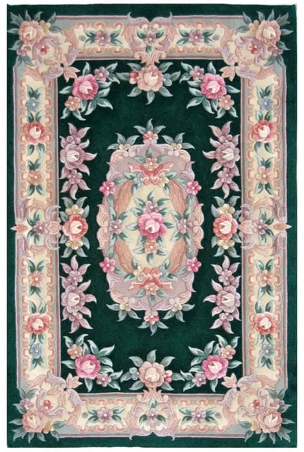 Premier Superwashed Chinese Rug - Green - Luxury handknotted Chinese Rug D.361
