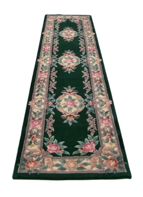 Premier Superwashed Chinese Rug - Green - Luxury handknotted Chinese Rug D.361