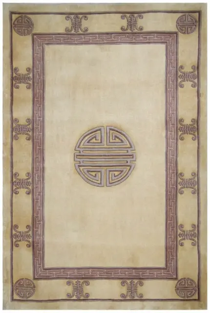 Premier Superwashed Chinese Rug - Cream - Luxury handknotted Chinese Rug