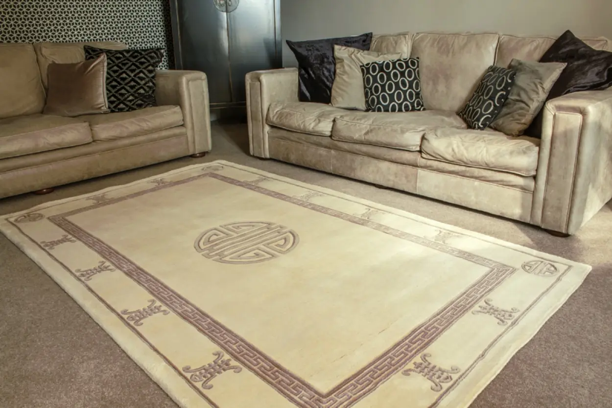 Premier Superwashed Chinese Rug - Cream - Luxury handknotted Chinese Rug