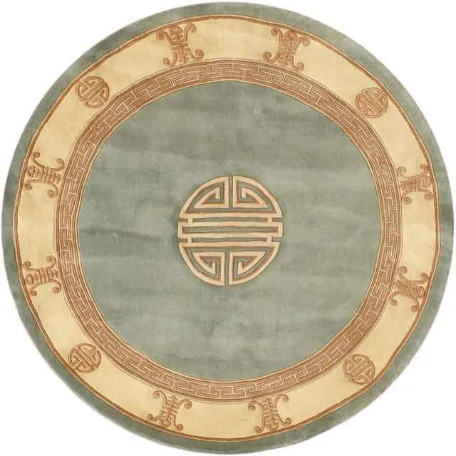 Premier Superwashed Chinese Rug - Green - Luxury handknotted Chinese Rug PSW422