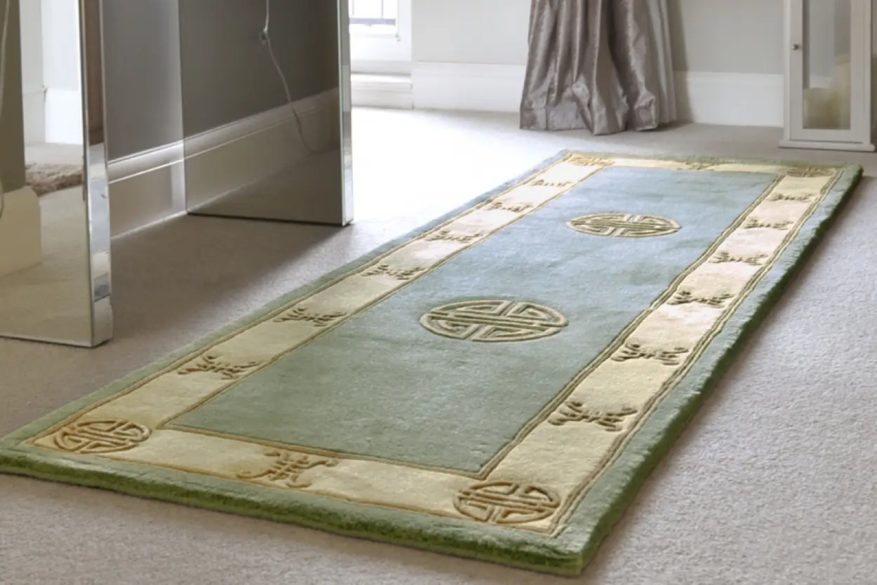 Premier Superwashed Chinese Rug - Green - Luxury handknotted Chinese Rug