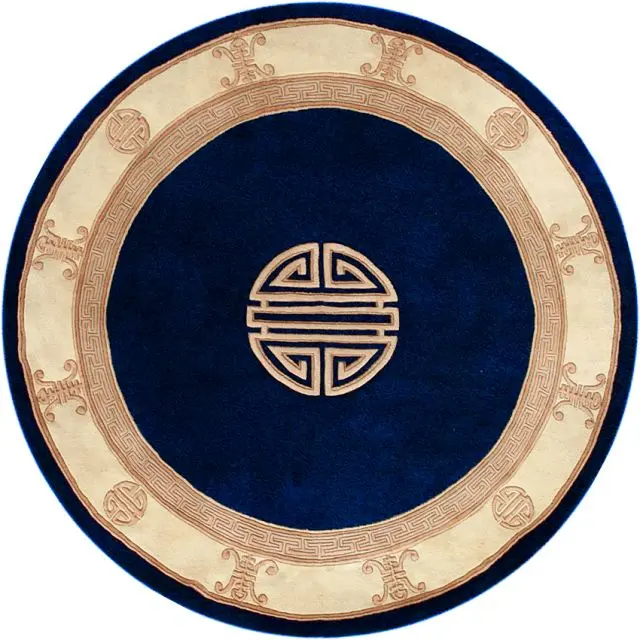 Premier Superwashed Chinese Rug - Blue - Luxury handknotted Chinese Rug PSW427