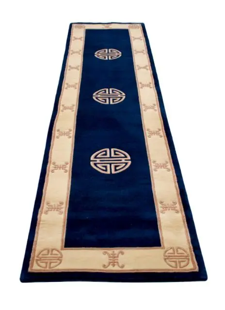 Premier Superwashed Chinese Rug - Blue - Luxury handknotted Chinese Rug PSW427