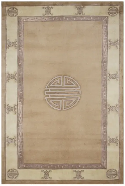 Premier Superwashed Chinese Rug - Beige - Luxury handknotted Chinese Rug