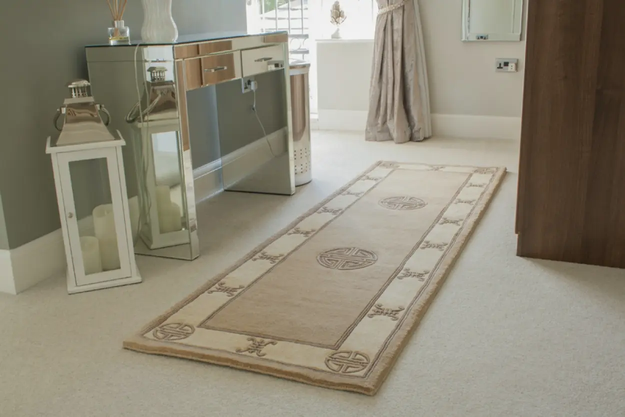 Premier Superwashed Chinese Rug - Beige - Luxury handknotted Chinese Rug