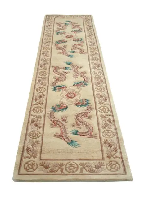 Premier Superwashed Chinese Rug - Cream - Luxury handknotted Chinese Rug PSW440