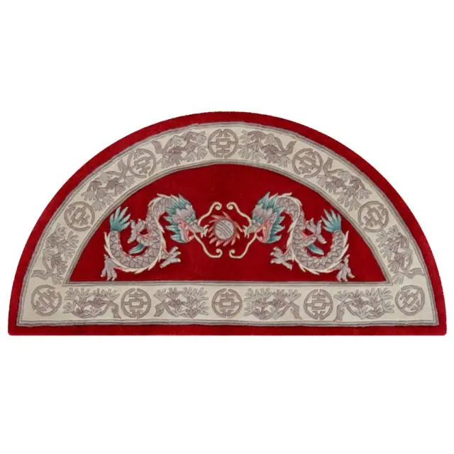 Premier Superwashed Chinese Rug - Red - Luxury handknotted Chinese Rug PSW445