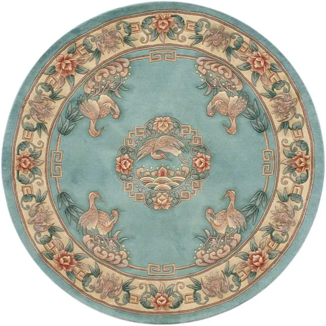 Premier Superwashed Chinese Rug - Green - Luxury handknotted Chinese Rug PSW451