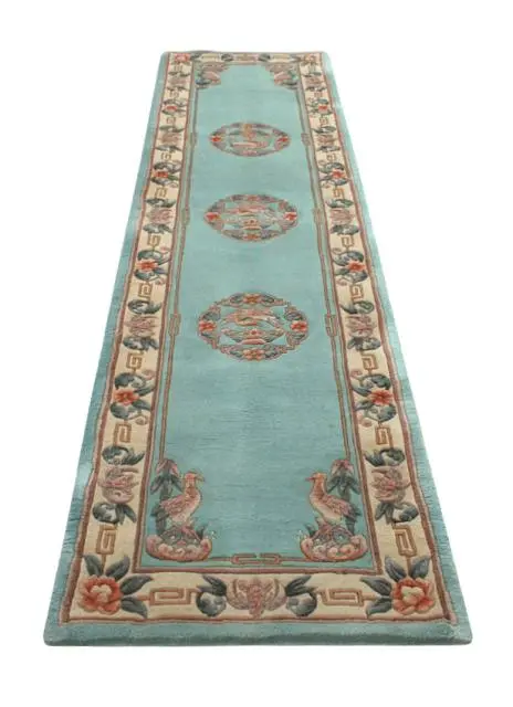 Premier Superwashed Chinese Rug - Green - Luxury handknotted Chinese Rug PSW451